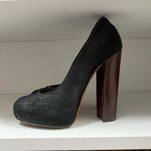 Brian Atwood black pony hair pumps size 7